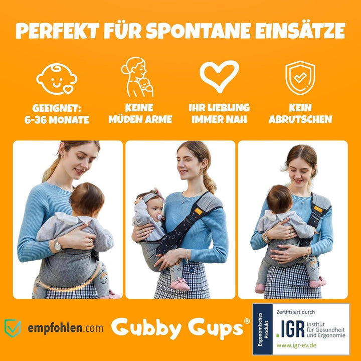 GUBBY GUPS® Ergonomische praktische Babytrage V1.0 für schnelle Einsätze von Family-Land.de® - Trage