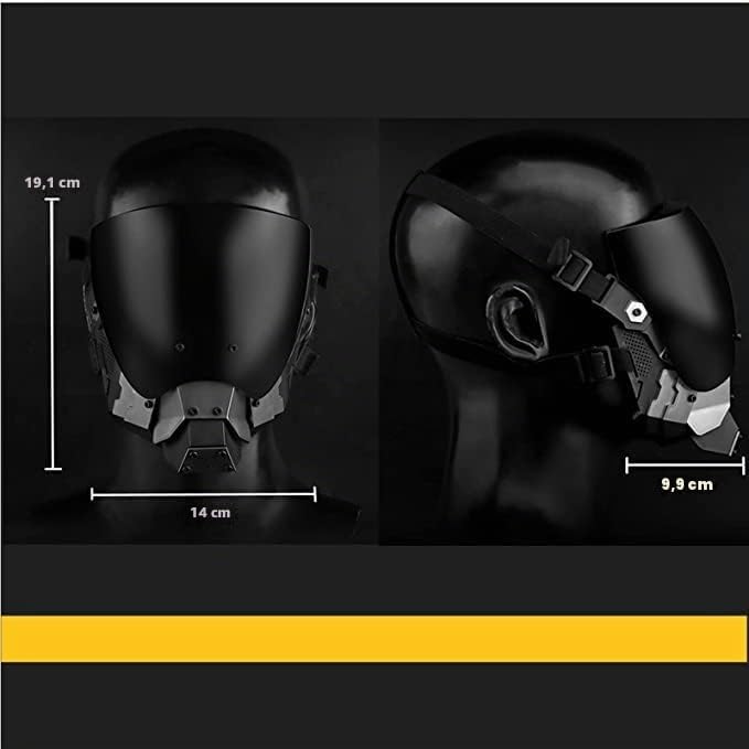 Cyberpunk Maske, Kommandanten Maske/Techwear Maske/Mechanische Maske, Cosplay Samurai Horns Masken H