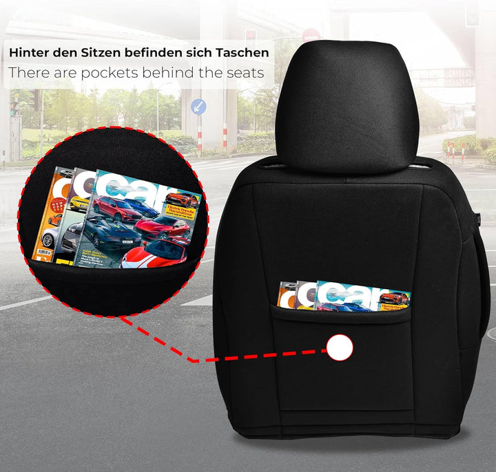 BREMER SITZBEZÜGE Mass Sitzbezüge Schonbezüge für Mercedes GLK X204 KT302 KT302 - Schwarz/Rot GLK X2