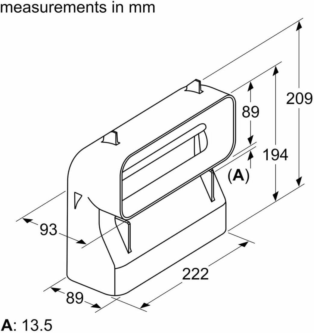 Bosch HEZ9VDSB4 Zubehör für Kochfelder mit Dunstabzug , 90° Flachkanalbogen vertikal, Grösse S