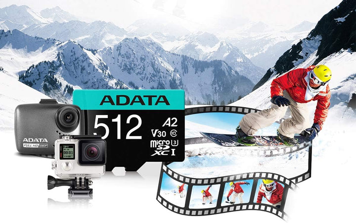ADATA Premier Pro 512GB microSDXC/SDHC UHS-I U3 Class 10(V30S) Speicherkarte, schwarz 100/80 MB/s 51