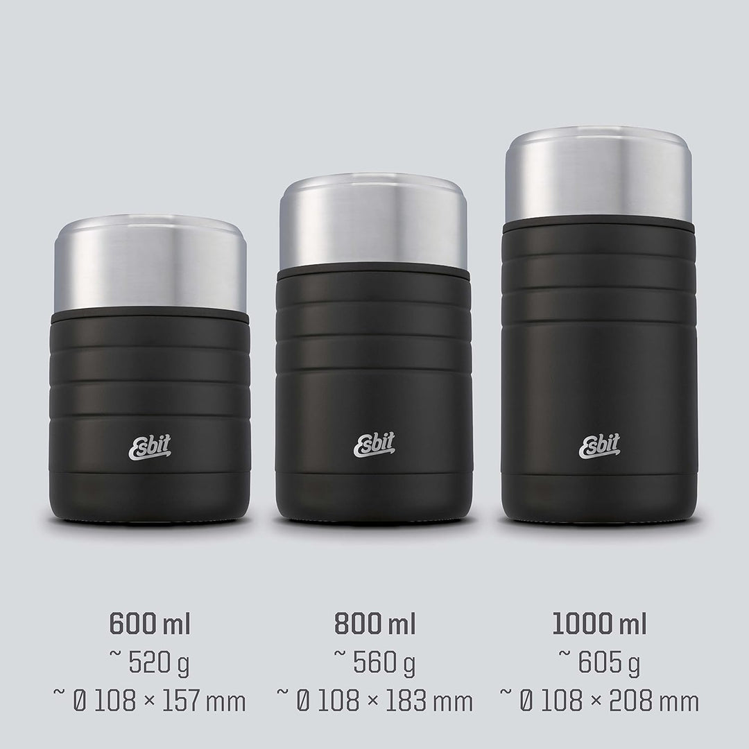 Esbit Thermobehälter Majoris für Essen - Warmhaltebehälter 1000 ml in Schwarz - aus Edelstahl für wa