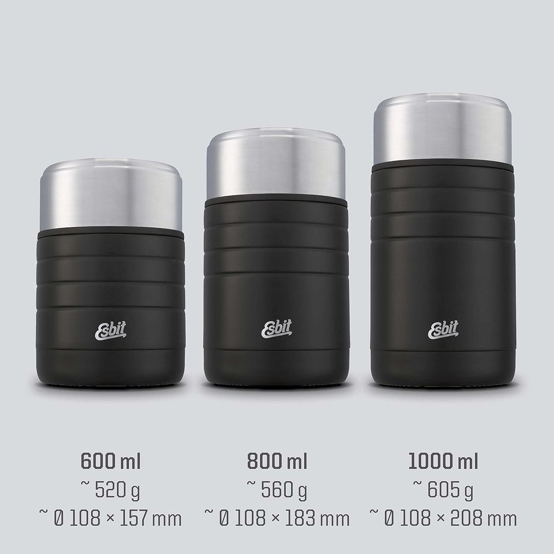 Esbit Thermobehälter Majoris für Essen - Warmhaltebehälter 600 ml in Schwarz - aus Edelstahl für war