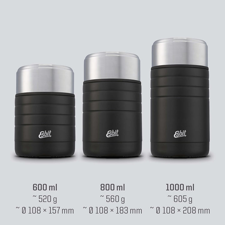 Esbit Thermobehälter Majoris für Essen - Warmhaltebehälter 600 ml in Schwarz - aus Edelstahl für war