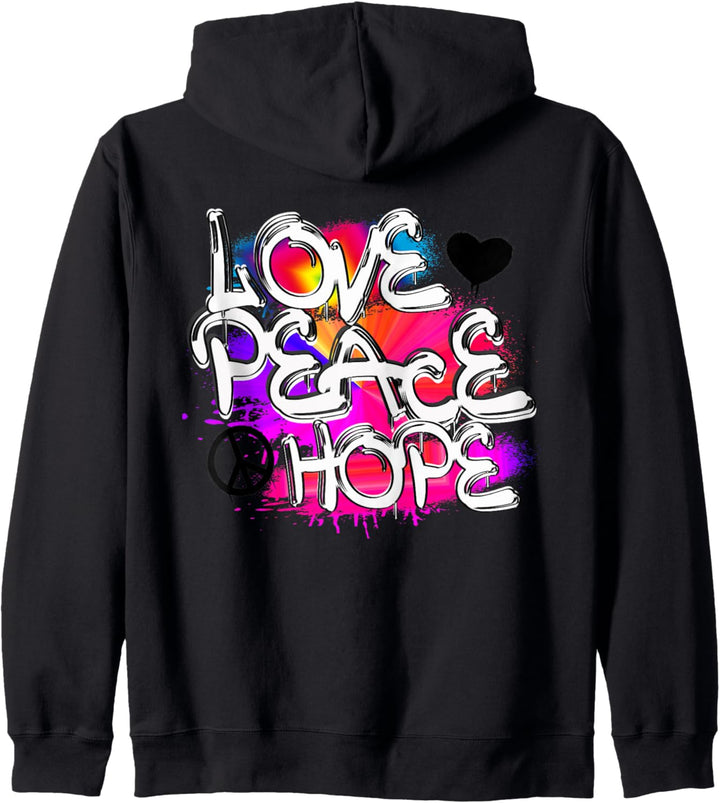 Love Peace Hope Graffiti Design Kapuzenjacke