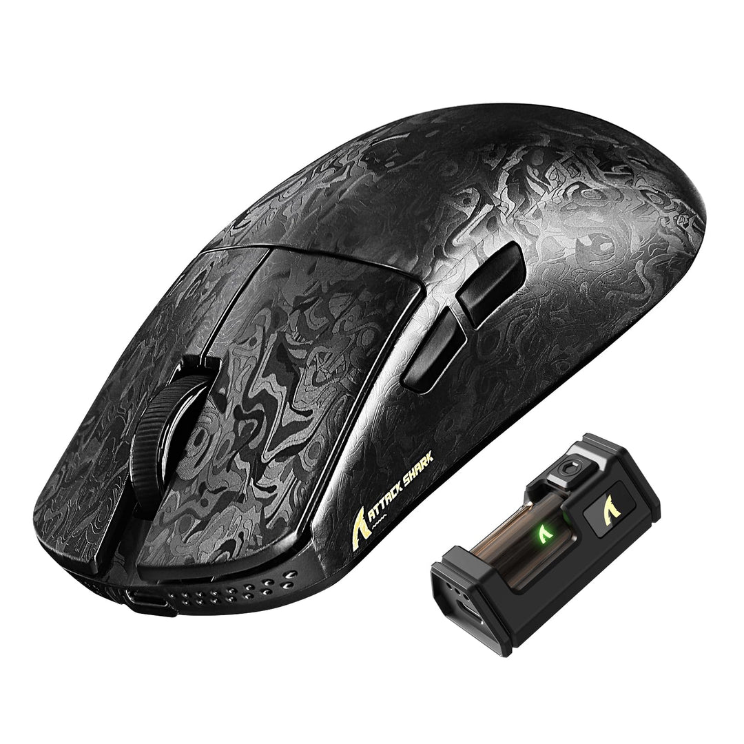ATTACK SHARK R11 Ultra Carbonfaser 8000Hz Kabellose Gaming-Maus, 49g Superlight, 42000 DPI, 20000 FP