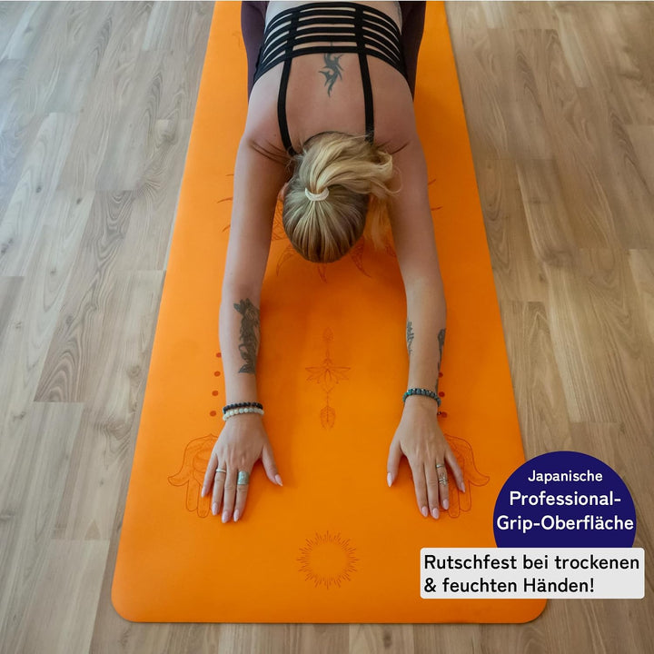 Premium Yogamatte rutschfest: Naturkautschuk rutschfest &amp; japanische professional grip Oberfläche |
