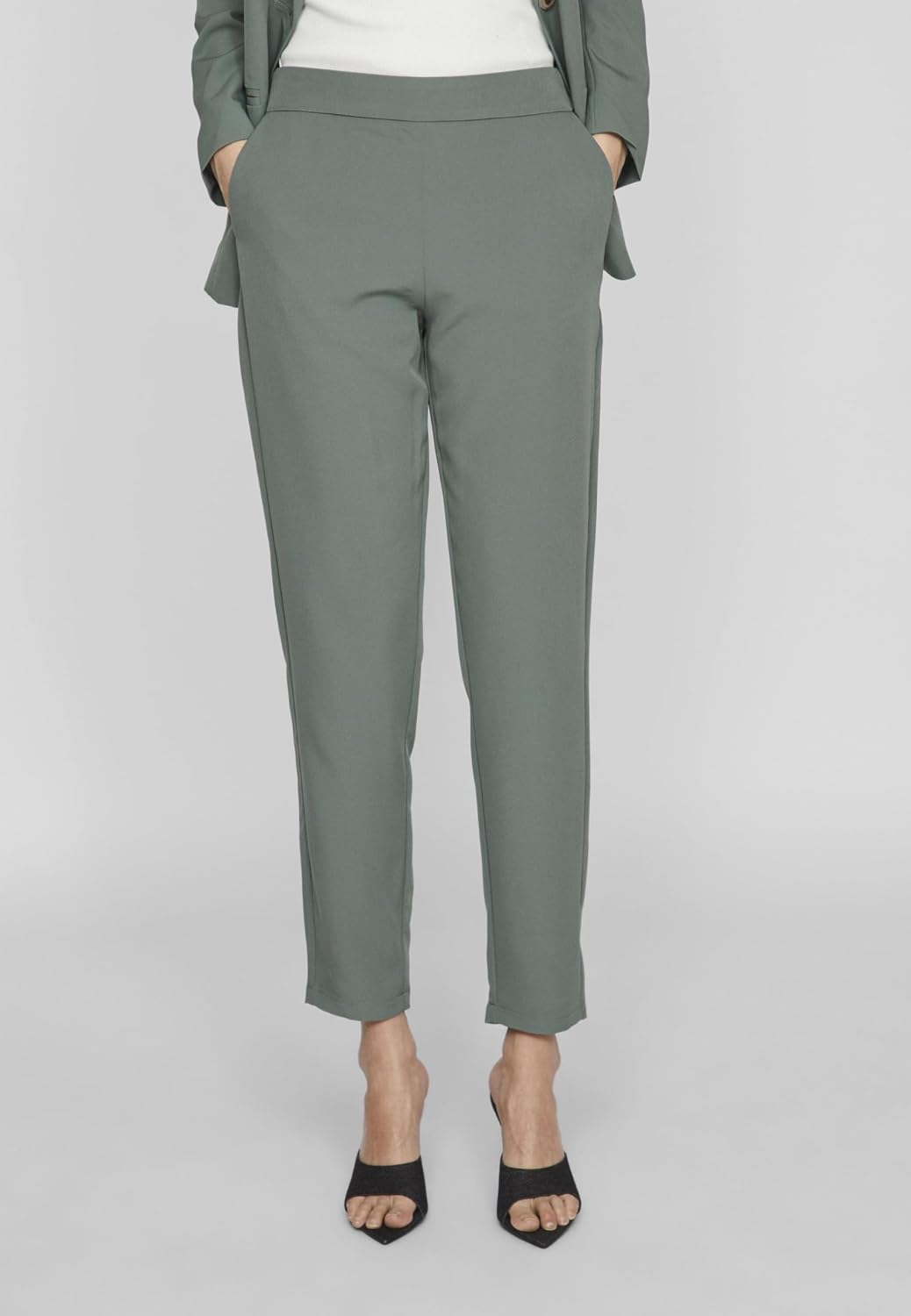 Vila Female Cropped Hose VICARRIE Mid-Rise 34 Duck Green, 34 Duck Green