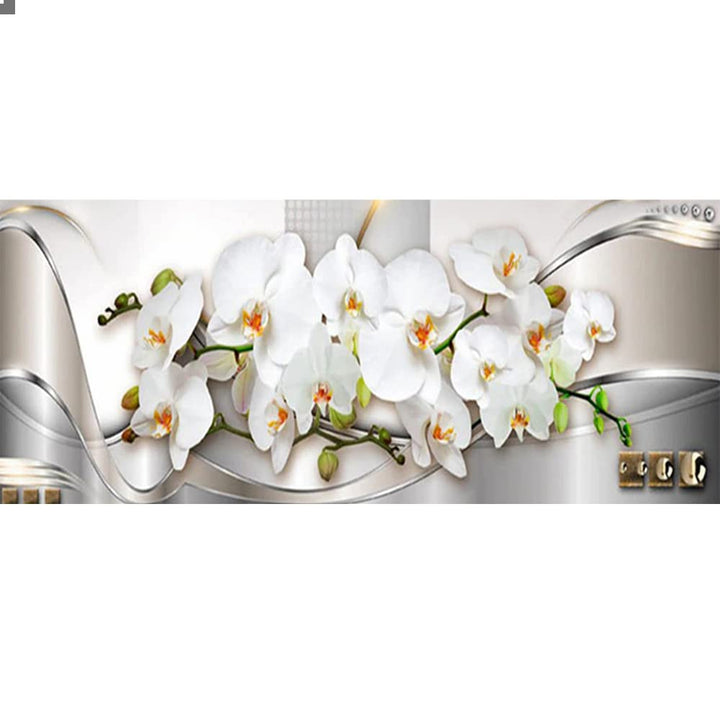 Diamantmalerei, Orchideen, grosse Bilder, 110 x 50 cm (innen 104 x 44 cm), Zahlenmalen, Orchideen, M