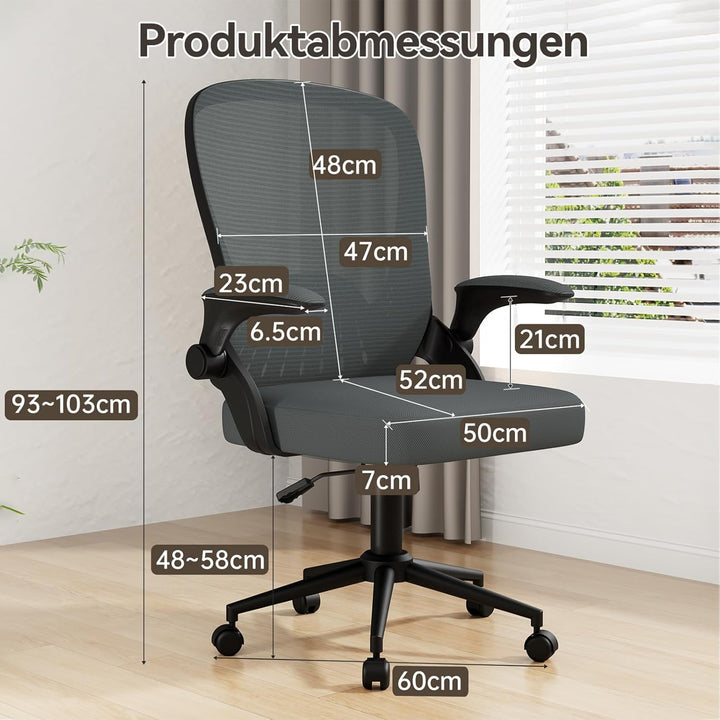 naspaluro Bürostuhl, Ergonomischer Schreibtischstuhl Mit Mesh-Abdeckung, Einzigartiger Lendenwirbels