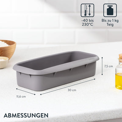 GOURMEO Silikon Backform rechteckig gross - Kastenform zum Backen für Kuchen und Brote u.a. Toastbro
