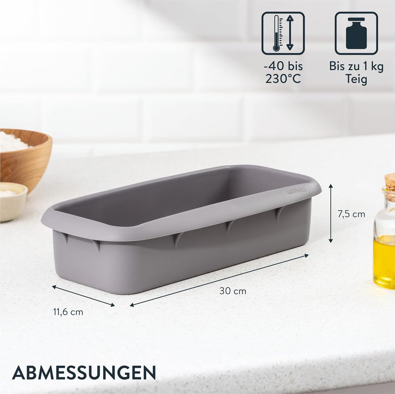 GOURMEO Silikon Backform rechteckig gross - Kastenform zum Backen für Kuchen und Brote u.a. Toastbro