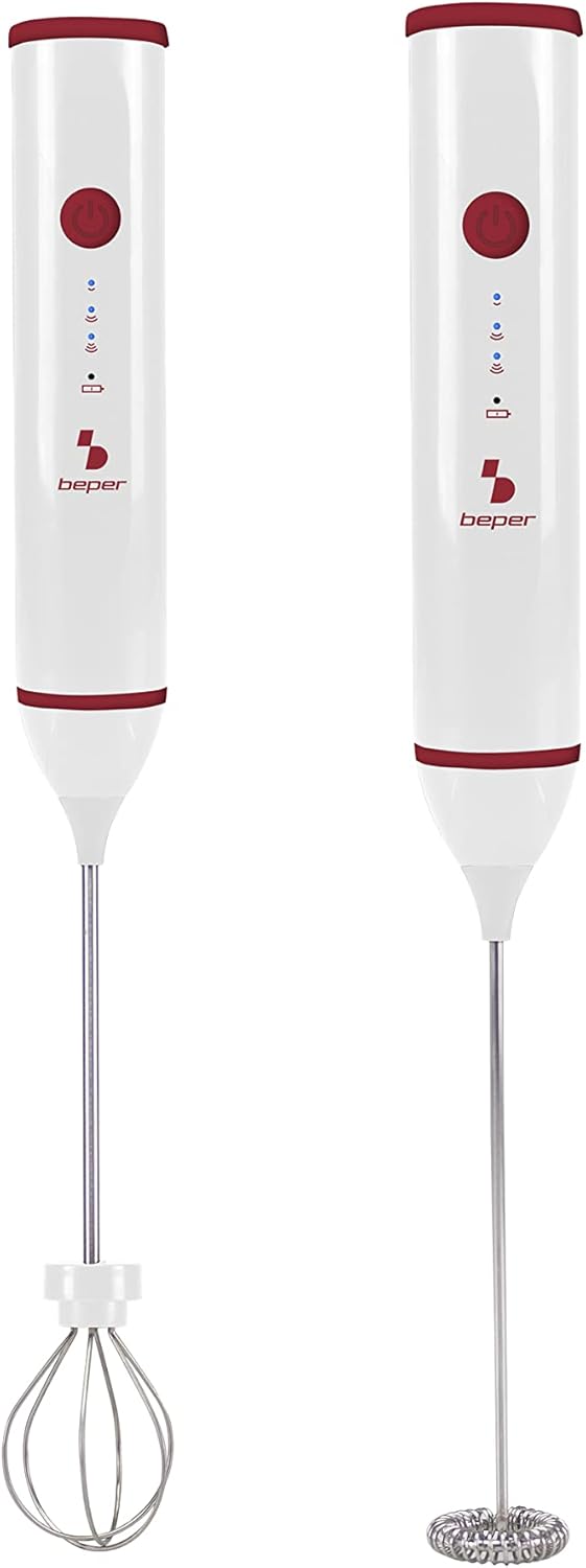 BEPER P102SBA008 Milchaufschäumer USB Cappuccino maker - Milchaufschäumer Stab mit Schneebesen