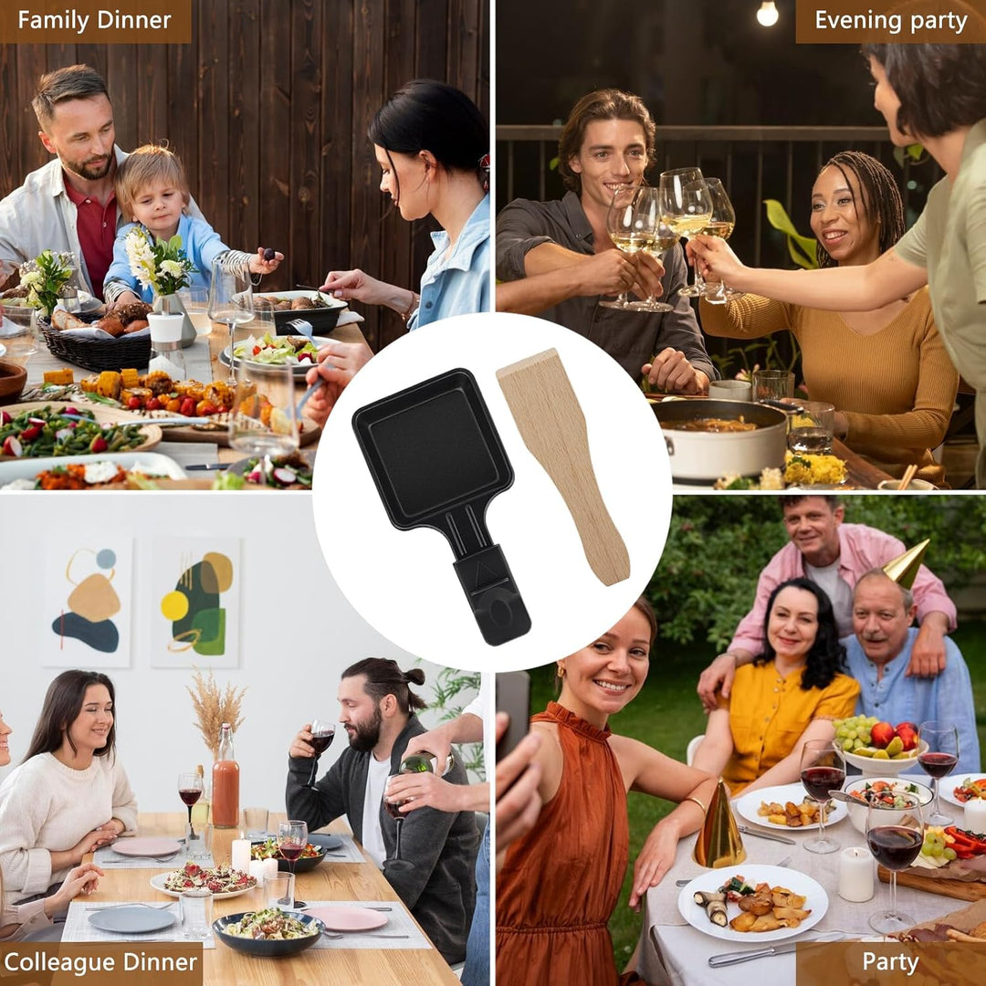 4 Stück Raclette Pfännchen Set, Pfannen Ersatz für Raclette Grill Zubehör, Antihaft-Beschichtung Mit