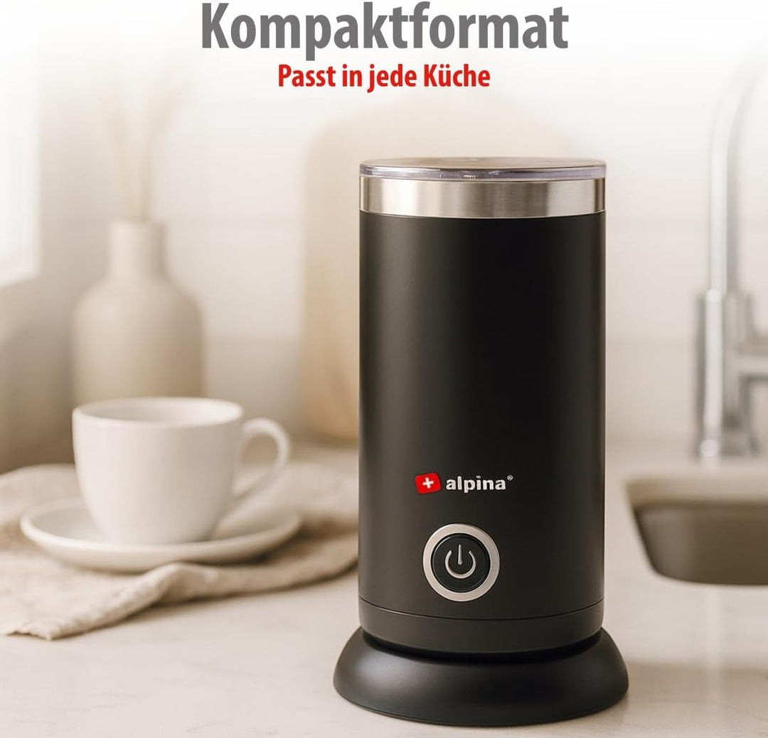 alpina Elektrischer Milchaufschäumer - 230V/450W - 3-in-1 Milchschäumer - Aufschäumer 300 ML - Kalte