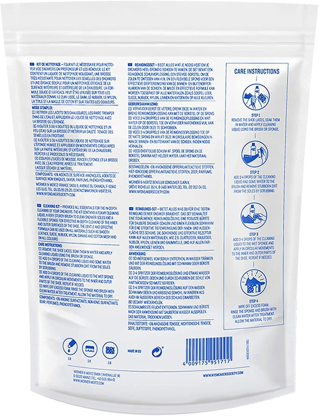 Sneaker Cleaner Set mit Schuhreinigungsmittel, Schwamm und Bürste - Schuhputzset by NEW YORK SNEAKER