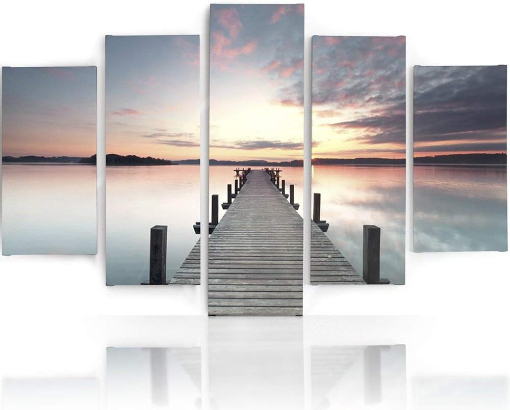 Feeby Frames, Leinwandbild Bilder Wand Bild - 5 Teile - Wandbilder Kunstdruck 100x70 cm, Typ A A typ