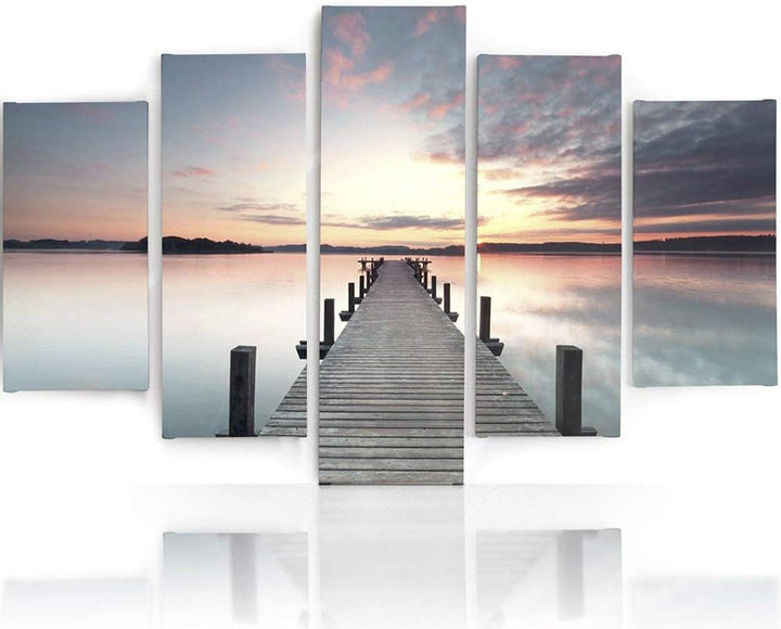 Feeby Frames, Leinwandbild Bilder Wand Bild - 5 Teile - Wandbilder Kunstdruck 100x70 cm, Typ A A typ