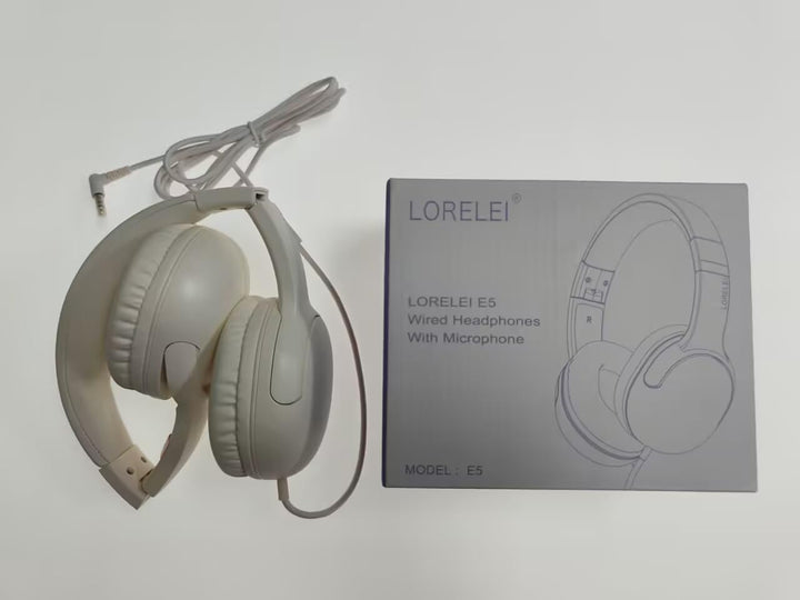 LORELEI E5 Kabelgebundene Kinder-Kopfhörer mit Faltbarer & 3,5mm Klinkenbuchse Verwicklungsfreie Nyl