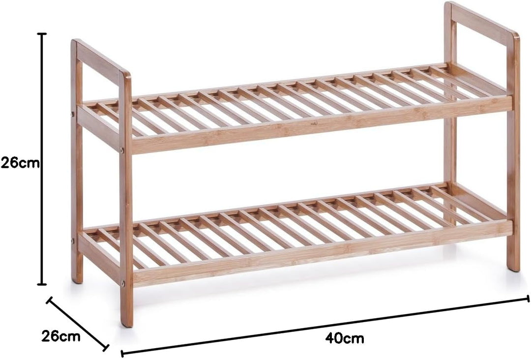 Zeller 13560 Schuhregal, Bamboo, L 70 x B 26 x H 40 cm