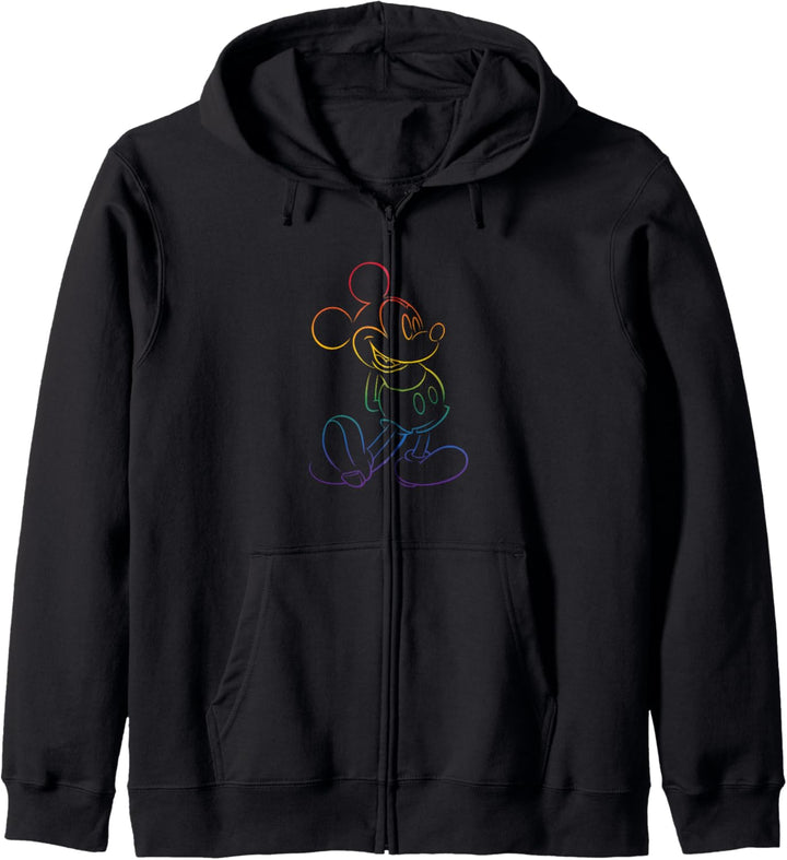 Disney Mickey And Friends Rainbow Pride Outline Classic Pose Kapuzenjacke