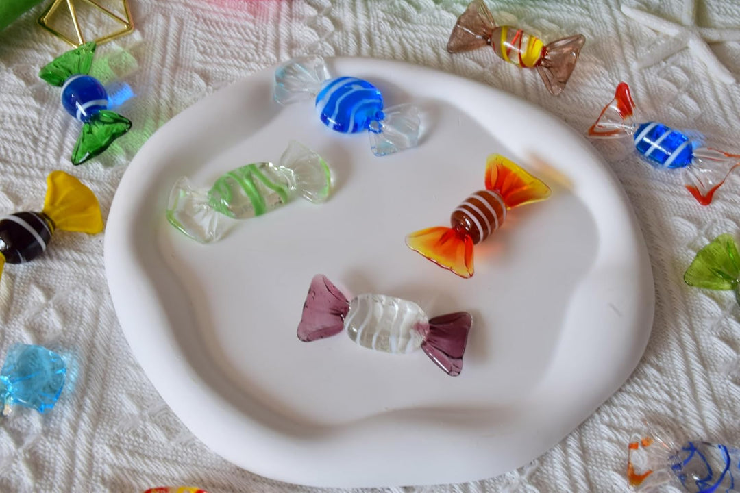 20 Stück handgefertigte Glasbonbons Dekor Vintage-Stil aus Muranoglas, für Zuhause, Party, Hochzeit,