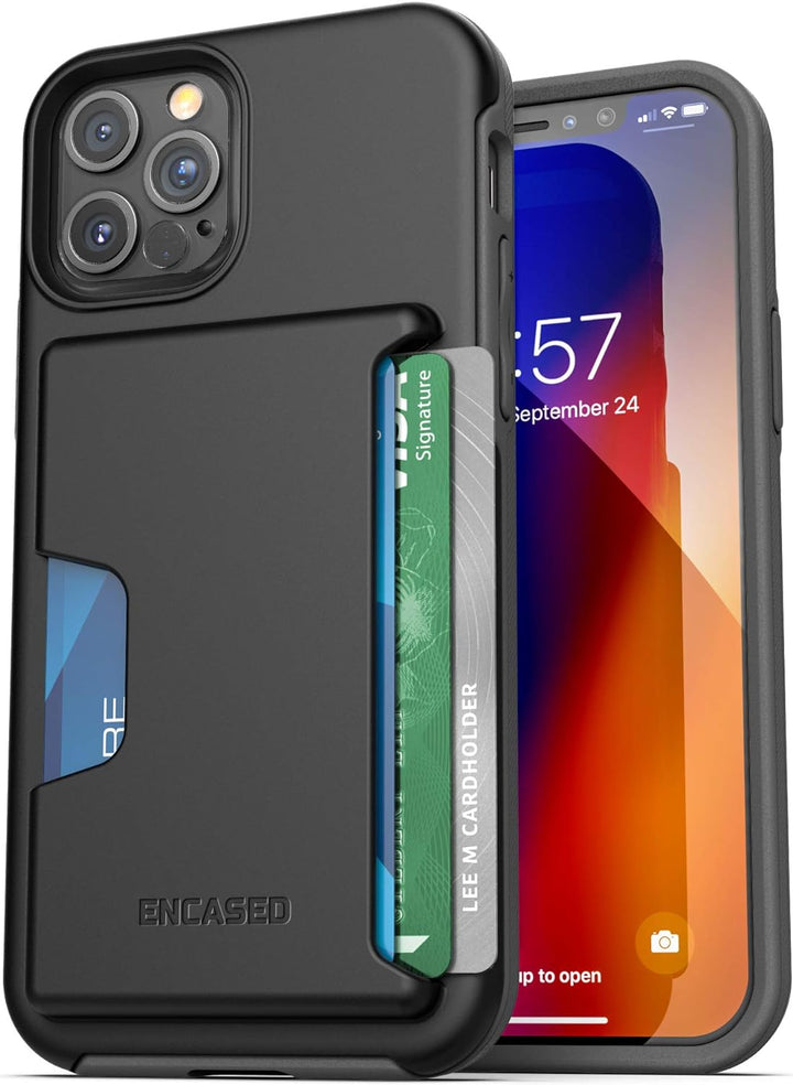 Encased Phantom Wallet Hülle für iPhone 12/12 Pro mit Kartenfach – Schutzhülle Handyhülle Stossfest