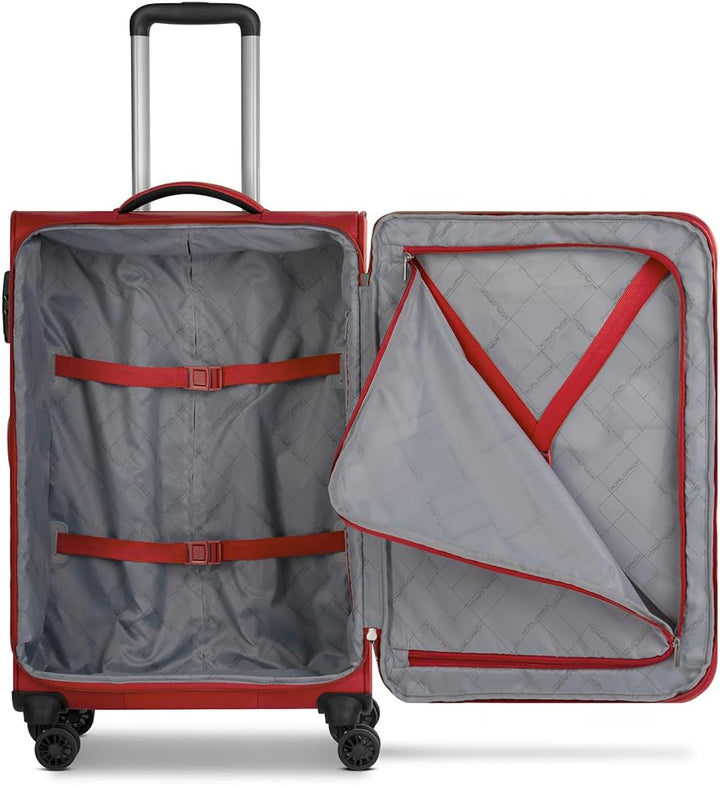 Weichgepäck Koffer-Set 3-teilig | Reise-Trolleys aus hochwertigem, robustem Polyester Material | für