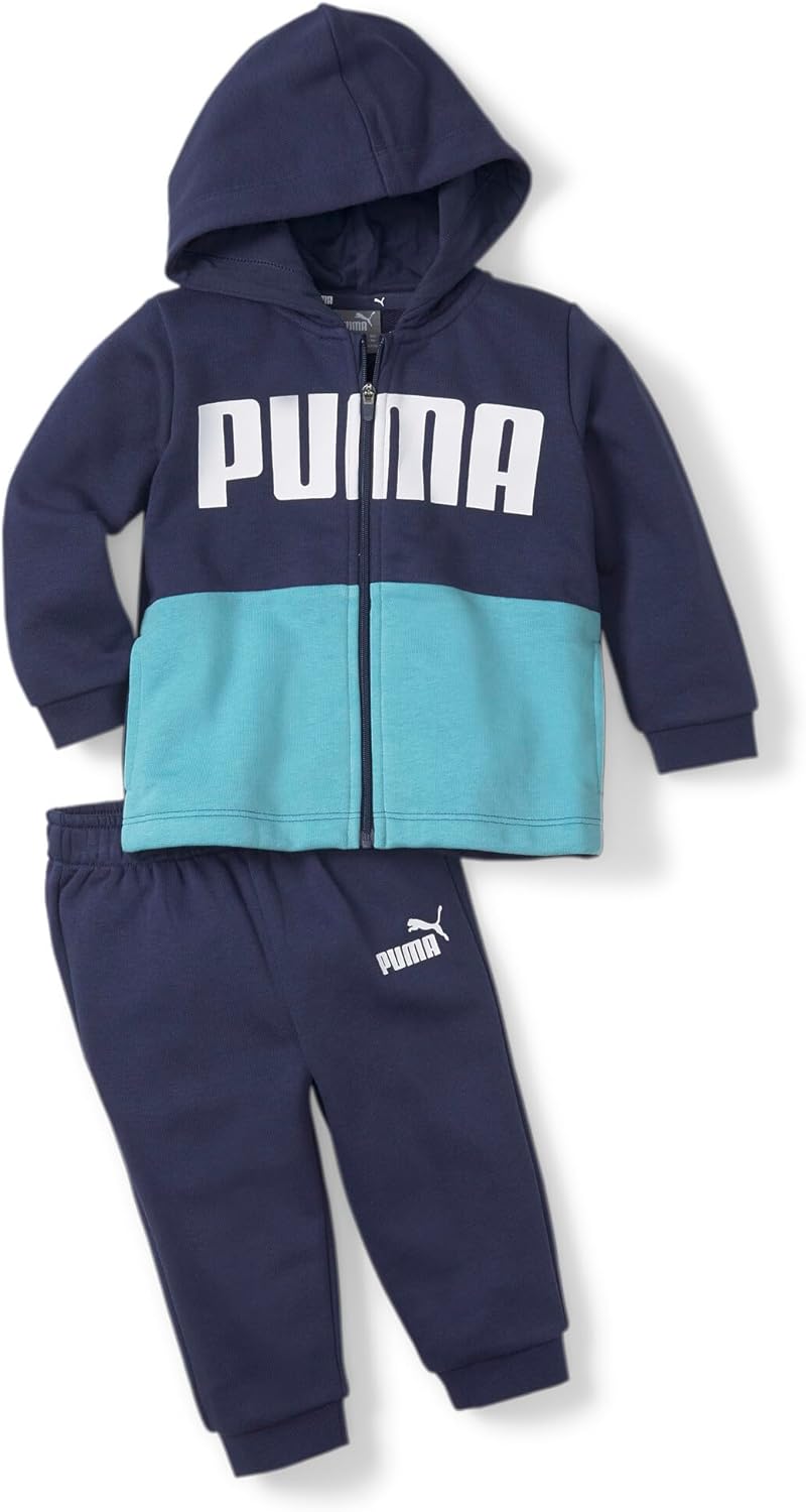 PUMA Unisex Suits Minicats-Jogginganzug für Babys im Colorblock-Design 74 Peacoat Blue