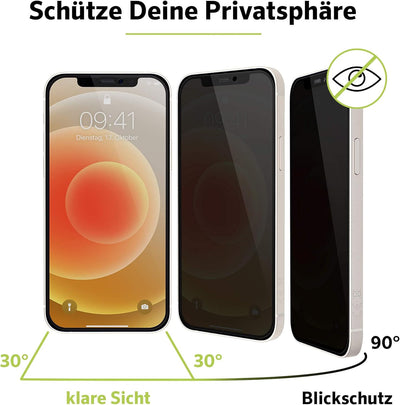 Artwizz PrivacyGlass Schutzglas kompatibel mit iPhone 12 Mini (5,4 Zoll) - Displayschutz mit Anti-Sp