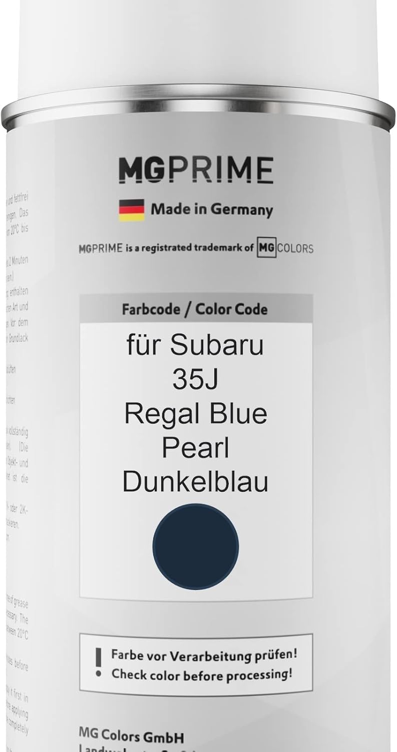 MG PRIME Autolack Sprühdosen Set für Subaru 35J Regal Blue Pearl/Dunkelblau Basislack Klarlack Spray