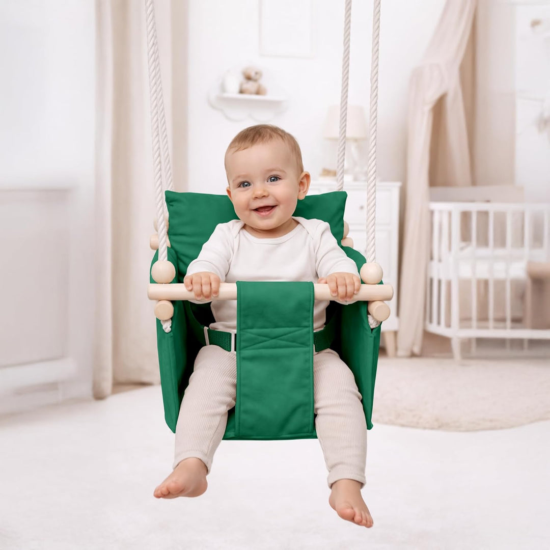 MAMOI® Babyschaukel, Baby schaukel Indoor, Kinderschaukel aus Holz, Holzschaukel für Kinder, Schauke