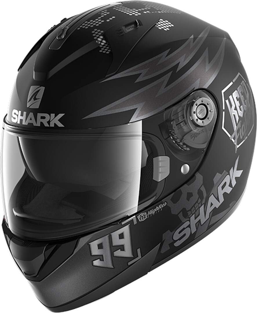 Shark Herren Ridill Catalan Bad Boy Motorradhelm XS Mattschwarzes Anthrazit, XS Mattschwarzes Anthra