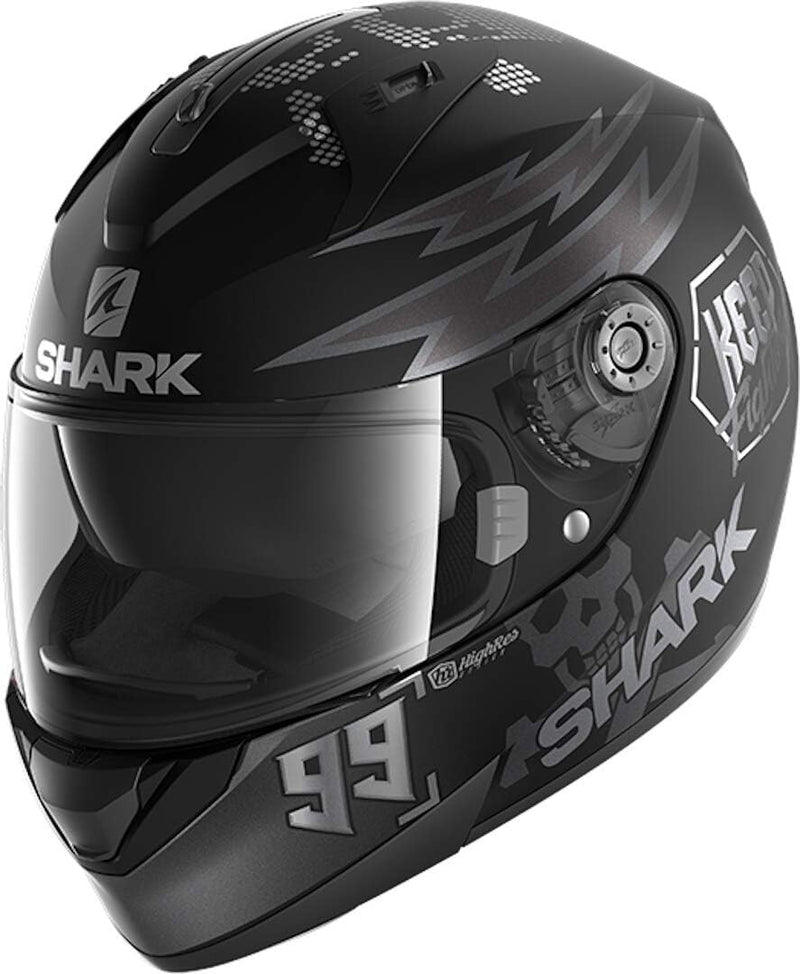 Shark Herren Ridill Catalan Bad Boy Motorradhelm XS Mattschwarzes Anthrazit, XS Mattschwarzes Anthra