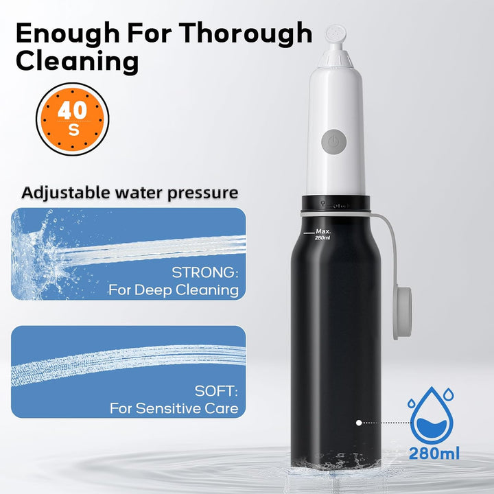 BIGCOW Tragbare Bidet mit 3 Sprühmodi | Elektrische Po Dusche | IPX7 Wasserschutz & Druckregulierung