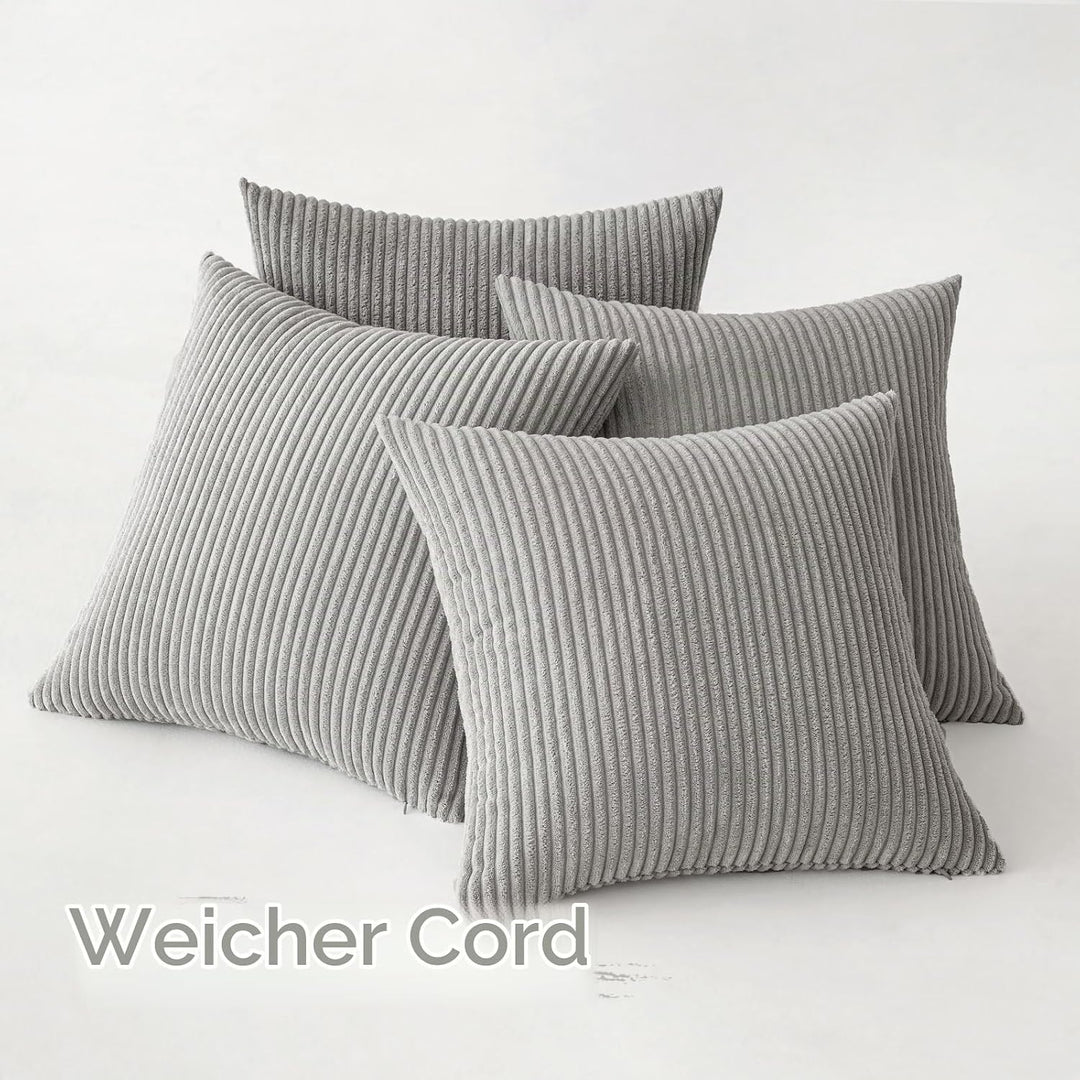 MIULEE 4er Set Kissenbezüge Kord Kissenhülle Dekorative Kissenbezug Sofakissen Couchkissen Dekokisse