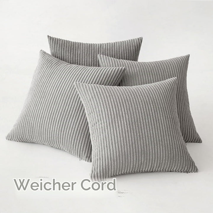 MIULEE 4er Set Kissenbezüge Kord Kissenhülle Dekorative Kissenbezug Sofakissen Couchkissen Dekokisse