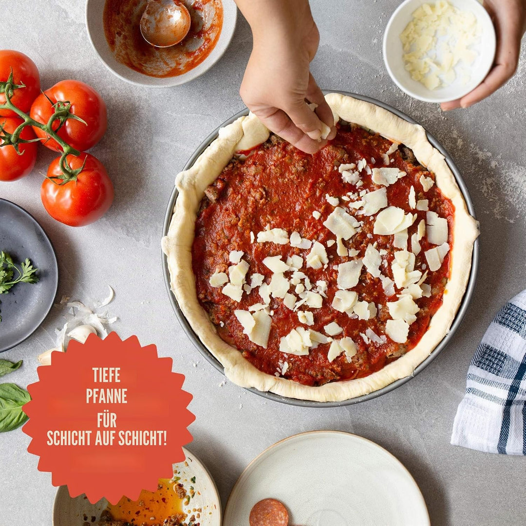 Chef Pomodoro Pizzablech – Pizzapfanne - Pizza Backblech – Pizza Blech – Pizza Pan – Chicago Style P