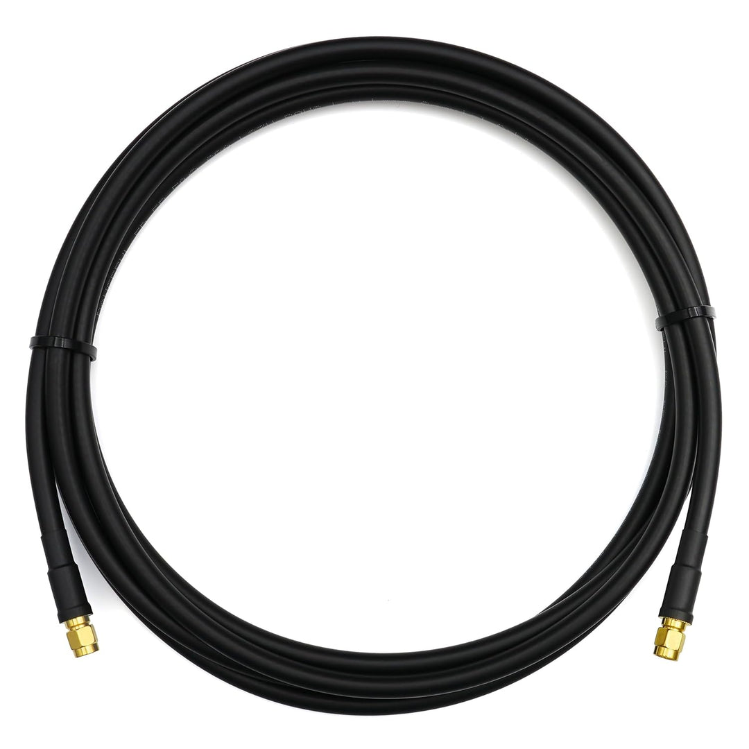 15m RP-SMA Stecker auf RP-SMA Stecker Koaxialkabel – 15 Meter 5D-FB Verlustarmes Antennenkabel Ø7.5m