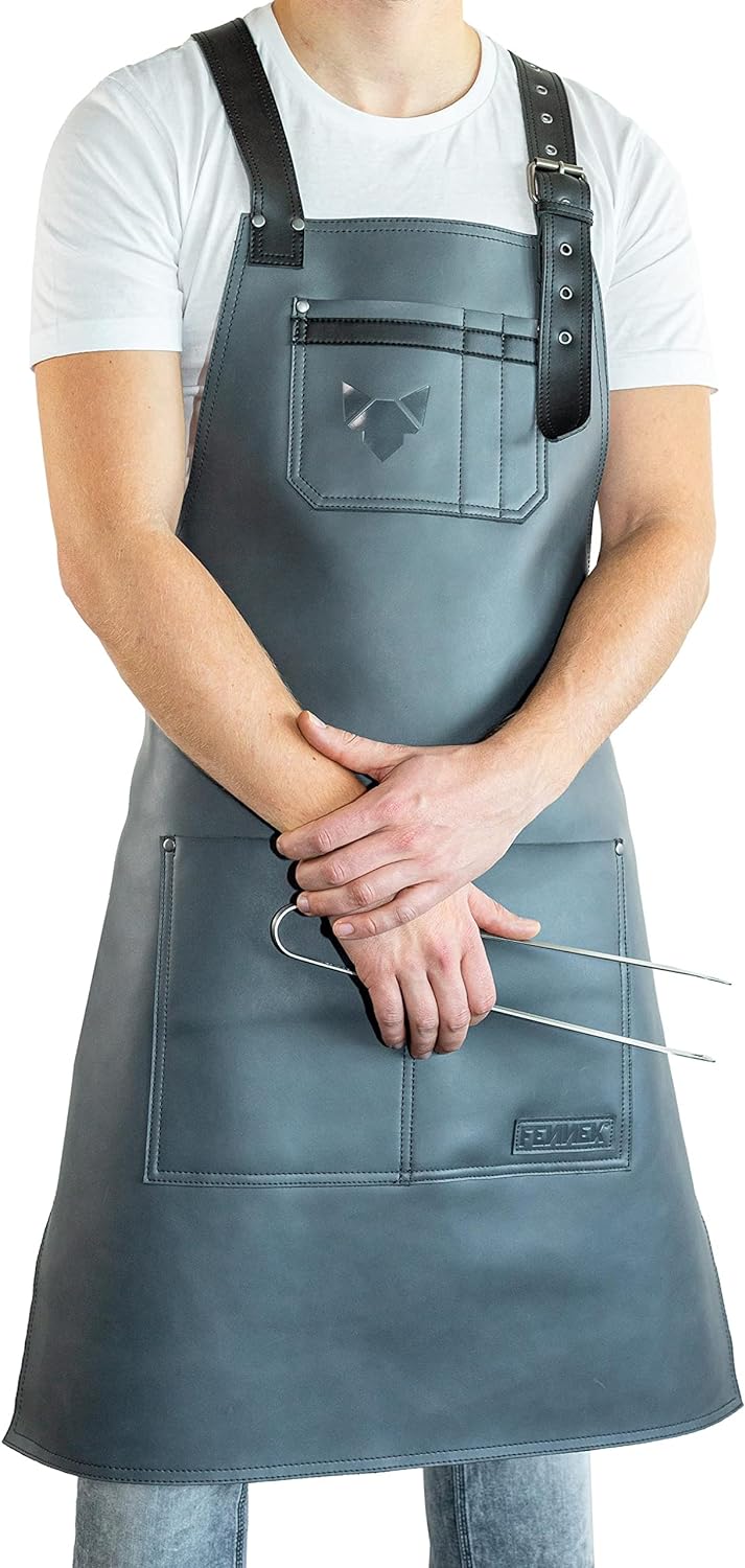 FENNEK Premium Grillschürze aus 100% Leder | | Schmutz- und wasserabweisend | Perfekt zum Grillen mi