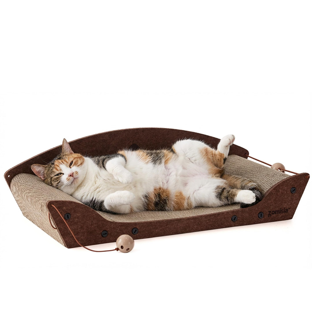 Kratzbrett für Katzen, 66cm - grosses Katzenkratzbretter aus hochwertiger Pappe, Katzenkratzpads mit