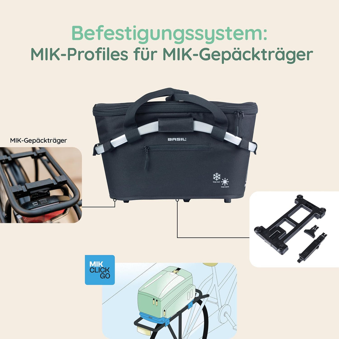 Basil Classic Carry All 38 X 21 X 27 CM Schwarz, 38 X 21 X 27 CM Schwarz