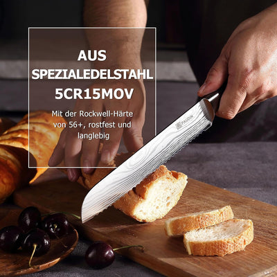 PAUDIN Profi 20cm Brotmesser mit Wellenschliff aus Hochwertigem Rostfreier Edelstahl, Extra Scharfe
