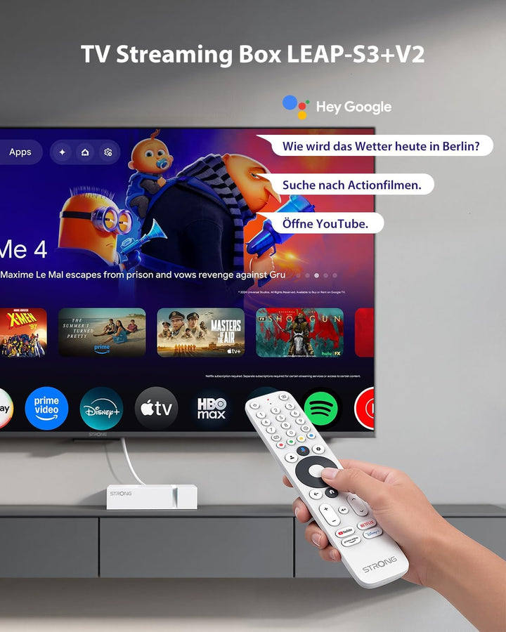 STRONG - Streaming Box Android TV 4K UHD - Leap-S3+ V2 - Chromecast Built-in - Kompatibel mit Google