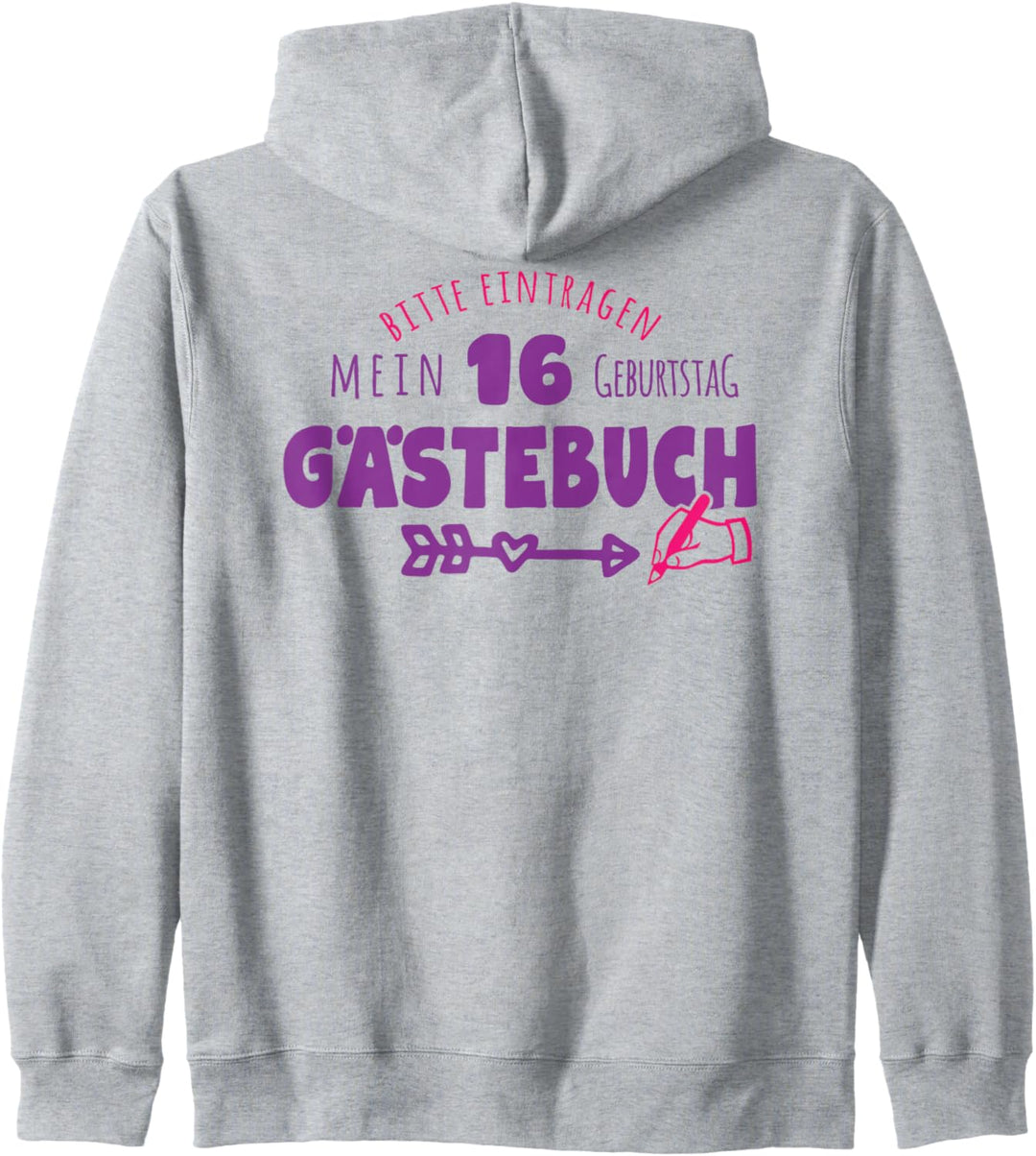 16. Geburtstag - Lustiges Party Gästebuch Kapuzenjacke