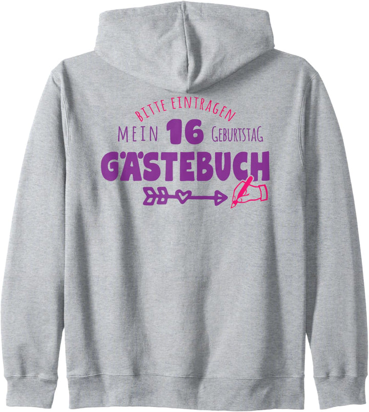 16. Geburtstag - Lustiges Party Gästebuch Kapuzenjacke