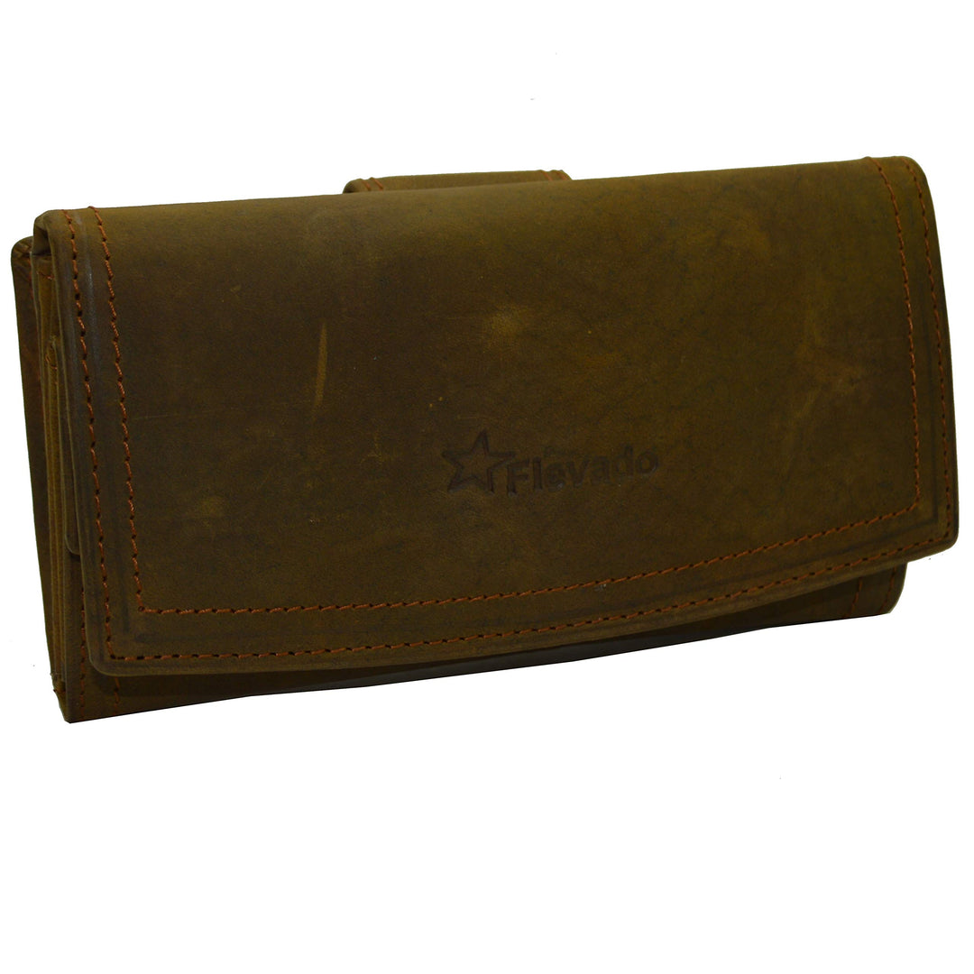 flevado Buisness Damen Brieftasche Vintage Hand Made mit RFID Schutz