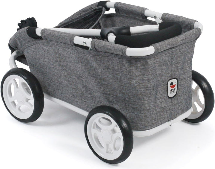 Bayer Chic 2000 660-76 Ziehwagen Skipper, Kleiner Bollerwagen für Teddys und Puppen, Jeans grau, 46