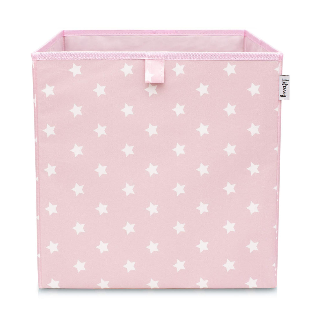 LIFENEY Aufbewahrungsbox mit Sternenmotiv in Rosa I Spielzeugbox mit Sternen passend für Würfelregal