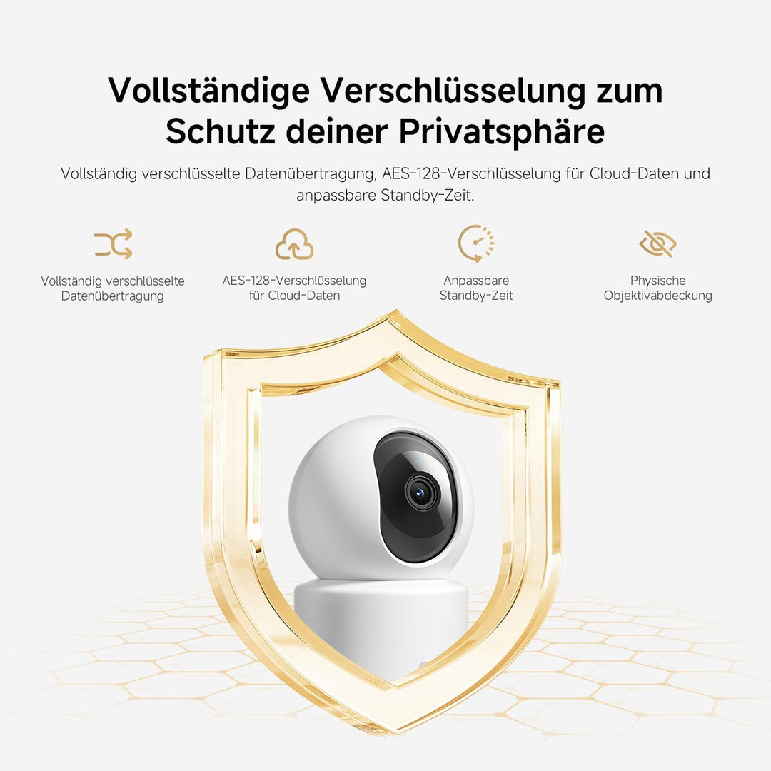 XIAOMI C201 Überwachungskamera Innen 1080p HD, 360° Kamera Überwachung Innen, Personen-/Haustiererke